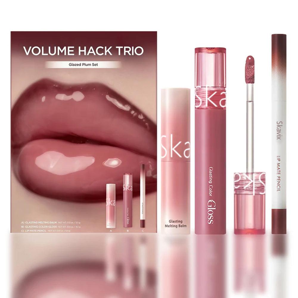 LIP VOLUME HACK TRIO (3 Shades, Lip Mate Pencil & Melting Balm & Color Gloss)